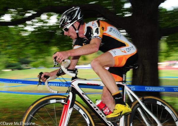 Tristan Schouten (Optum p/b Kelly Benefit) riding through the woods
