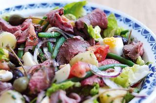 Summer beef nicoise salad