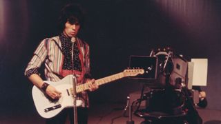Keith Richards playing a Fender Telecaster in 1968