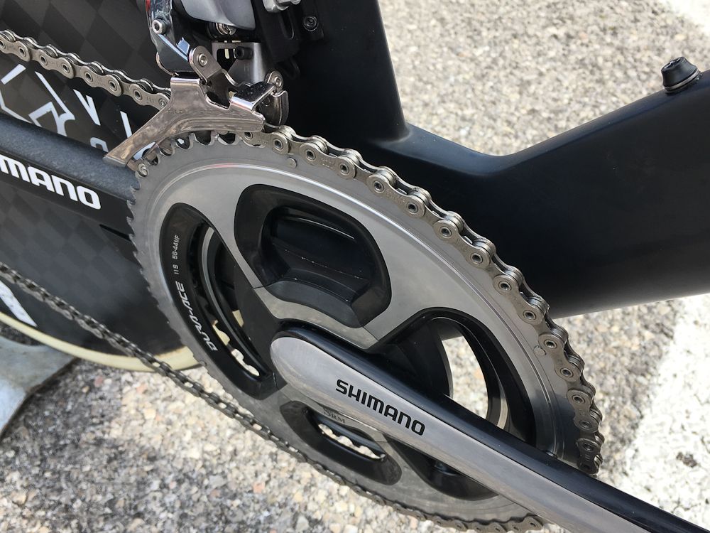 Dennis' bike is equipped with a SRM powermeter