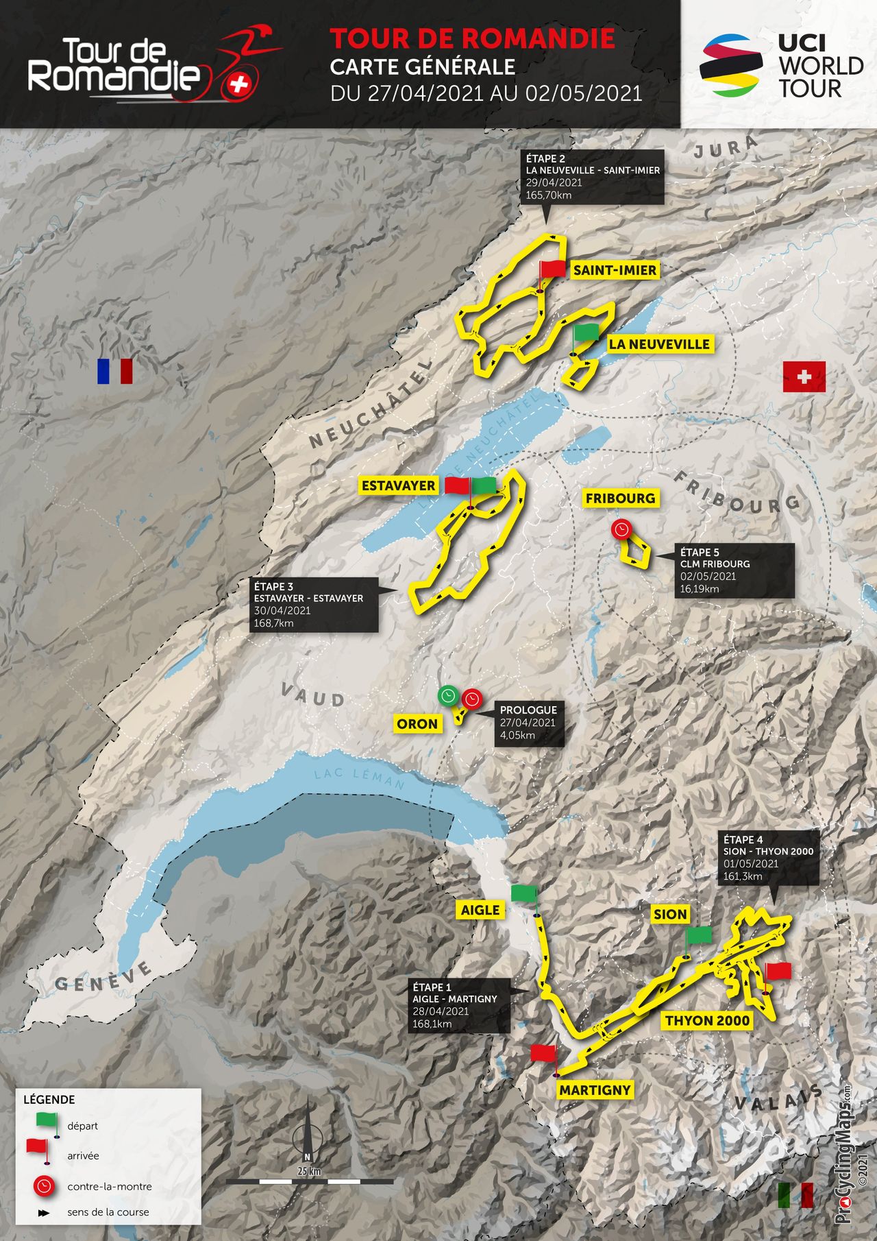 Tour de Romandie 2021 route