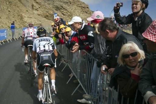 Alberto Contador (Saxo Bank Sungard) struggled on the climb