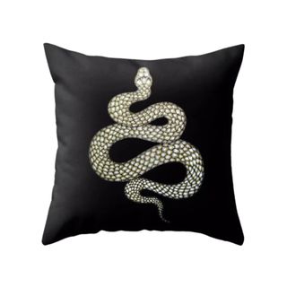 Black snake throw pillow