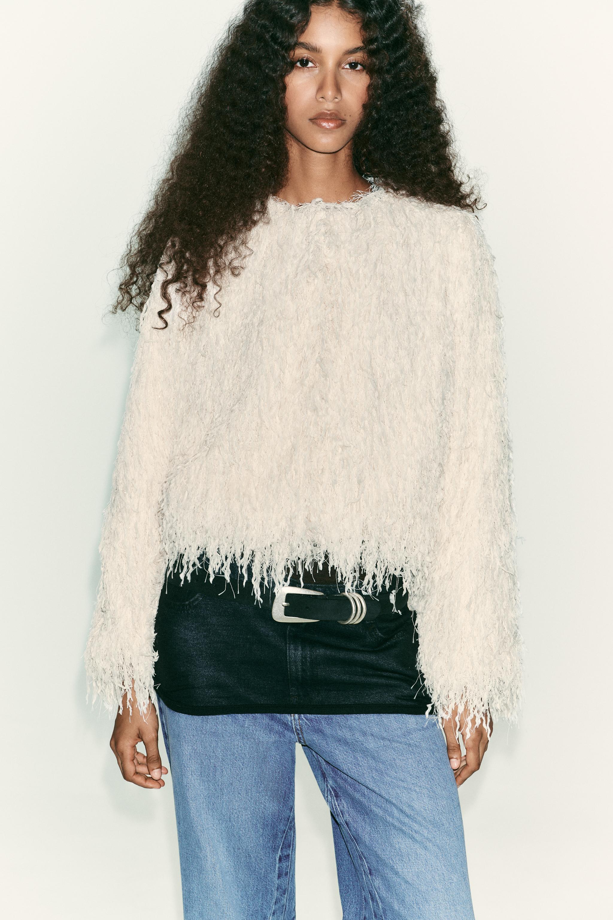 Feather Fringe Metallic Thread Jacket