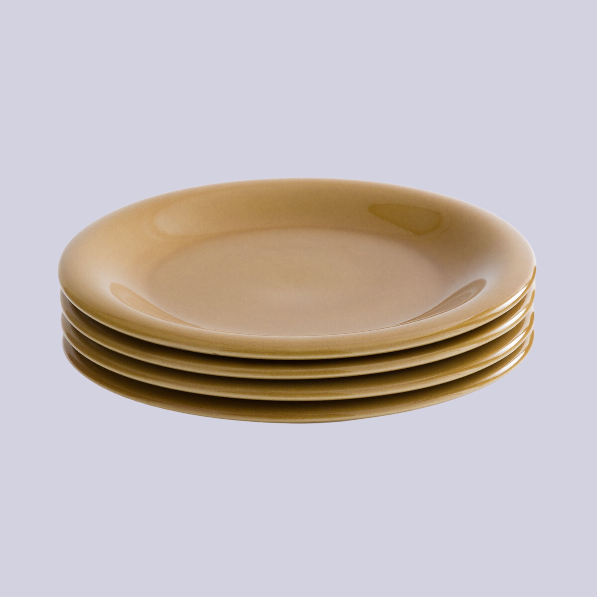 La Redoute, Set of 4 Toria Plates in Mustard Glazed Stoneware