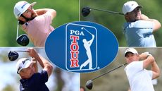 A PGA Tour logo with four golfers around it