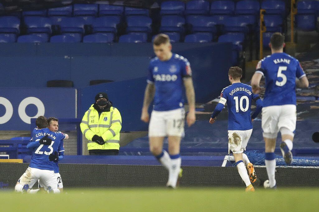 Bernard celebrating his goal against Tottenham Hotspur