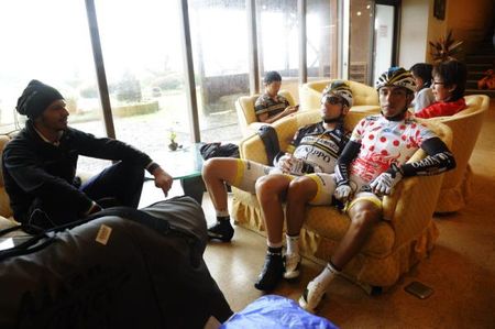 Riders were waiting in their hotel for the commissaires's decision about whether an approaching typhoon would cancel the final stage.