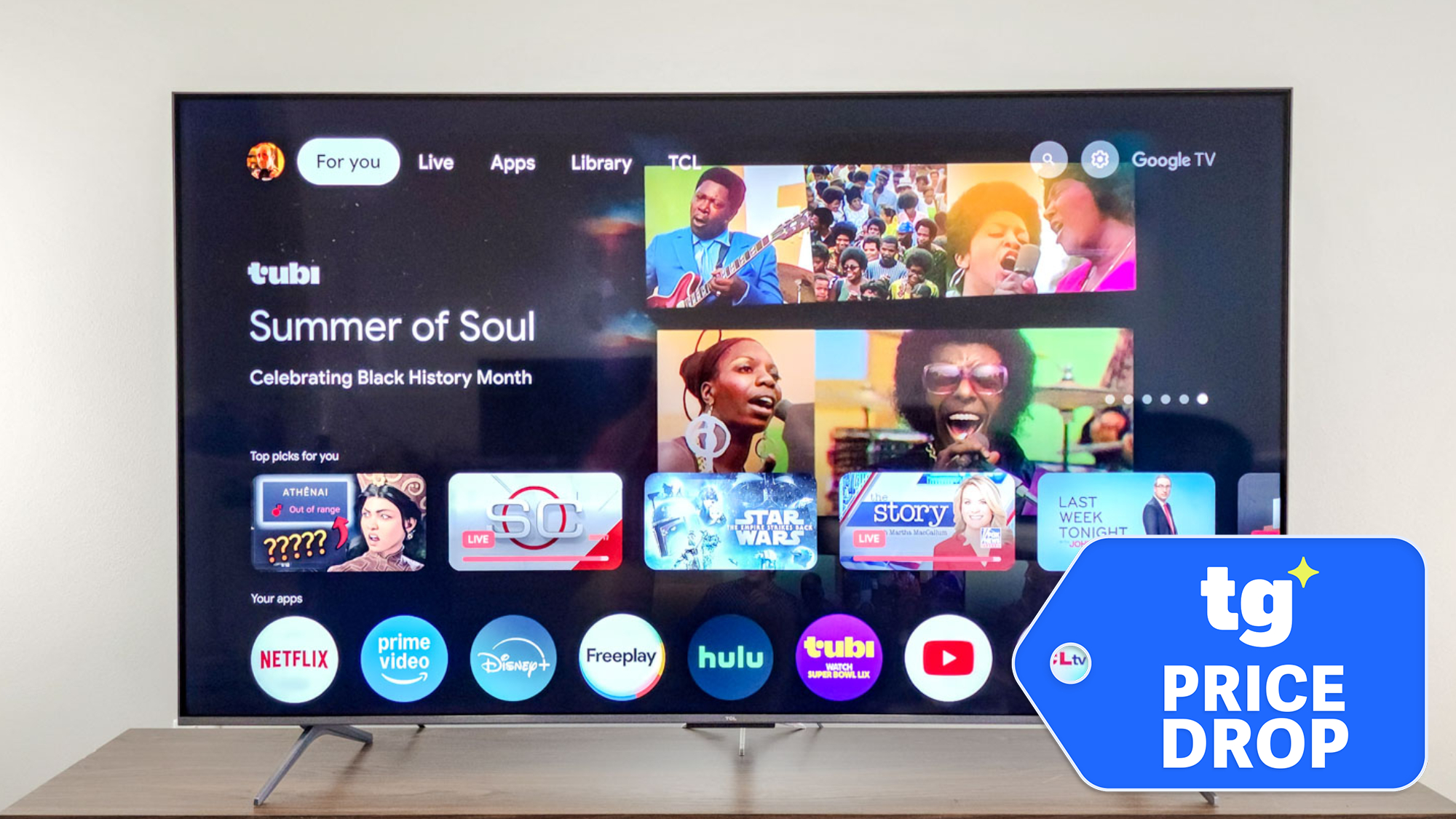 TCL QM6K on table