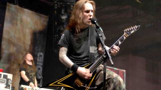 Children Of Bodom’s Alexi Laiho performing onstage in 2008