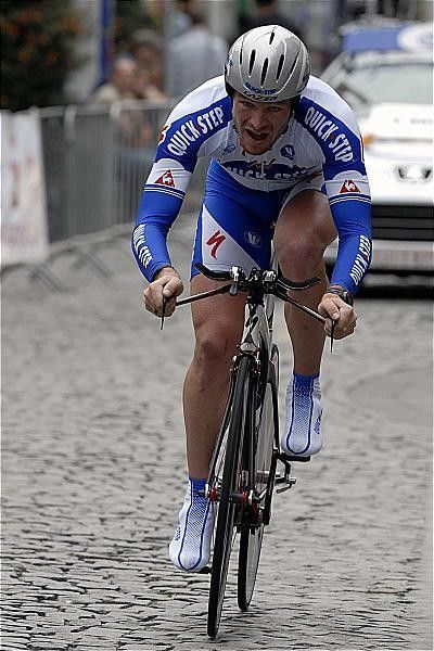 S&eacute;bastien Rosseler (Quick Step) finished third in the time-trial to move into second overall..