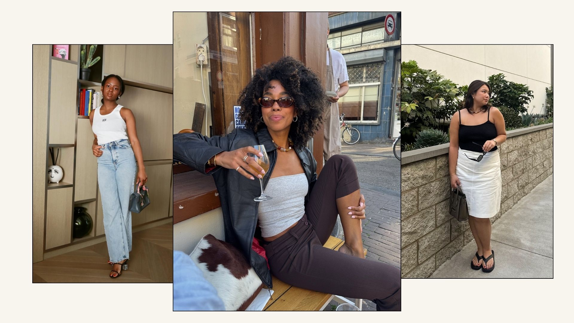 90s capsule wardrobe: three influencers wear nineties-inspired outfits