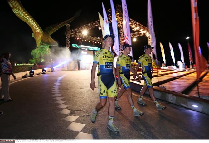 Tinoff-Saxo arrives at the Tour de Langkawi team presentation