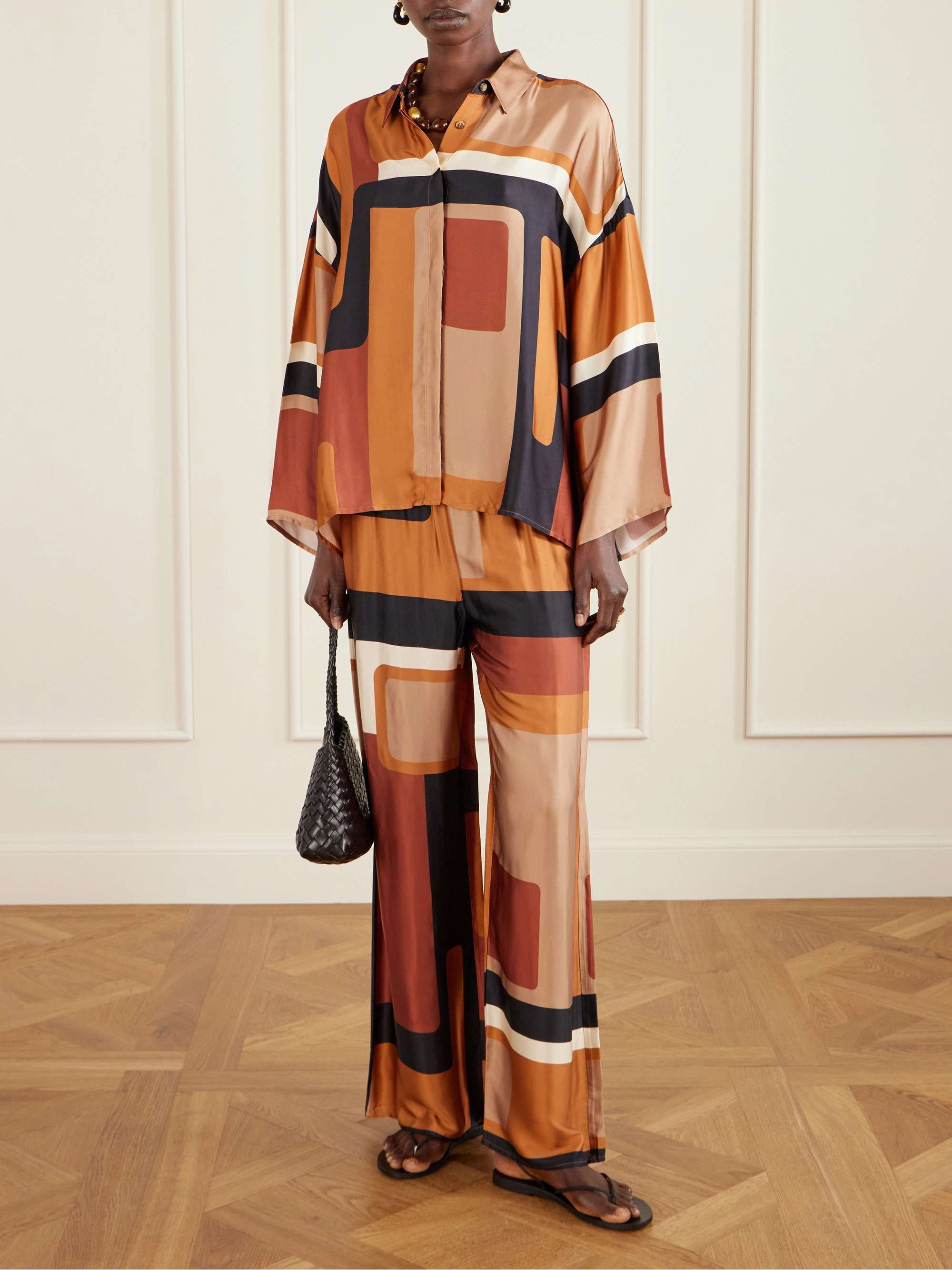 Cora Printed Satin Shirt