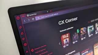 Opera GX review photo of Opera GX UI and sidebar