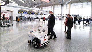Once a robot detects a high temperature, it can alert authorities within the airport.