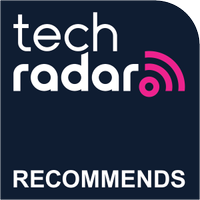 TechRadar recommends logo on a dark blue background