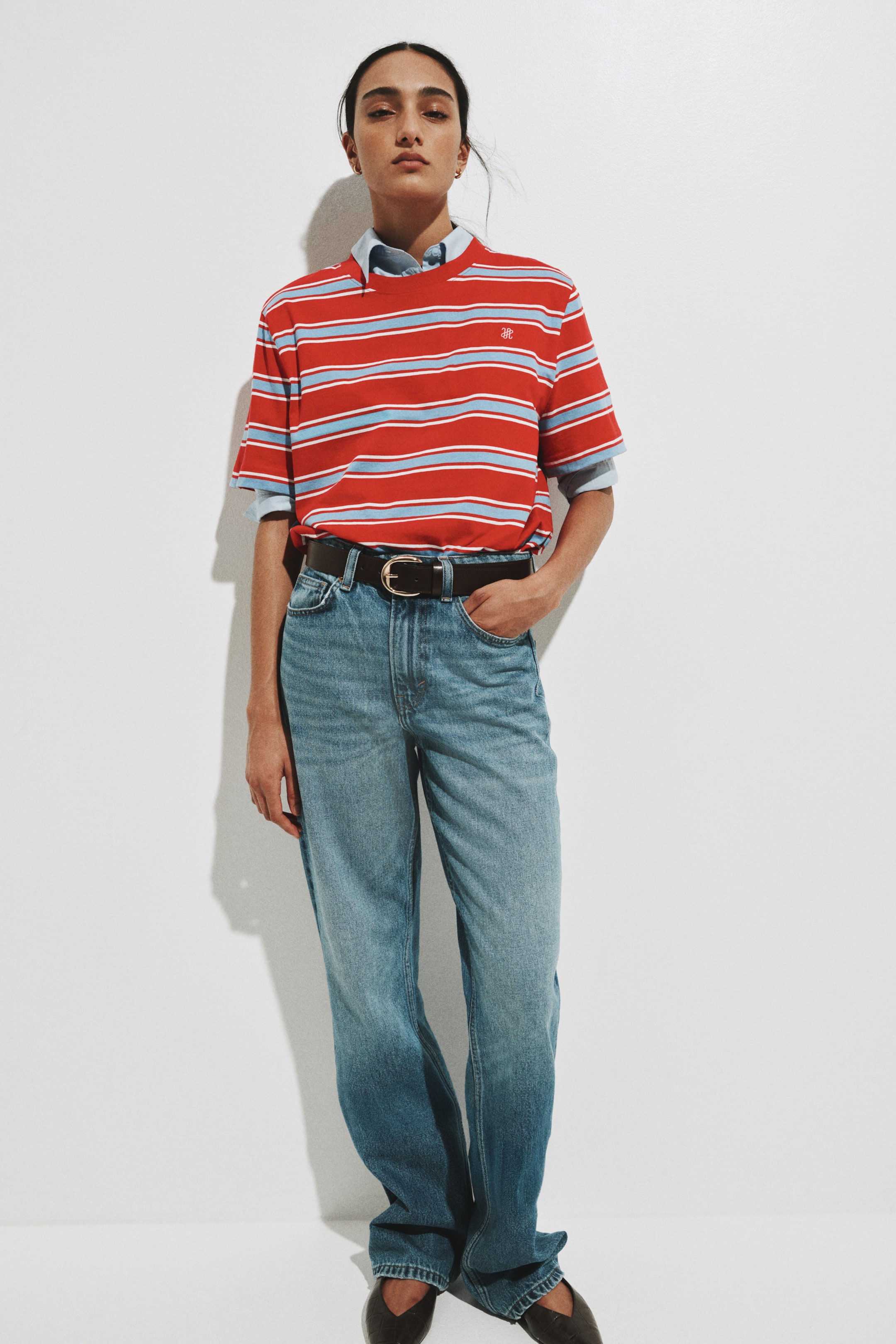 Cotton T-Shirt - Red/striped