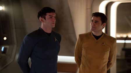 Spock and Kirk speaking to each other in Star Trek: Strange New Worlds
