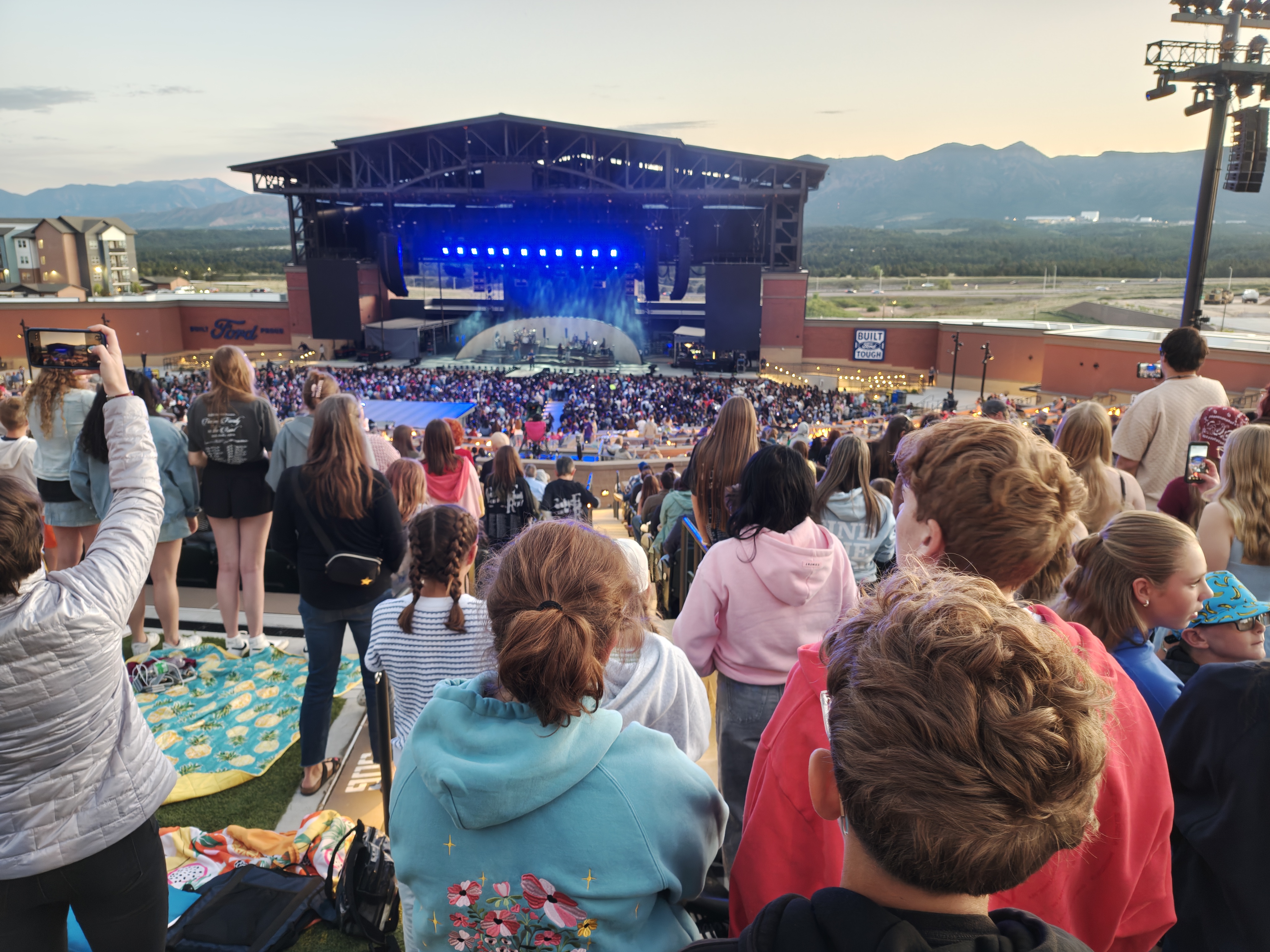Ultra-wide photo taken at an outdoor concert