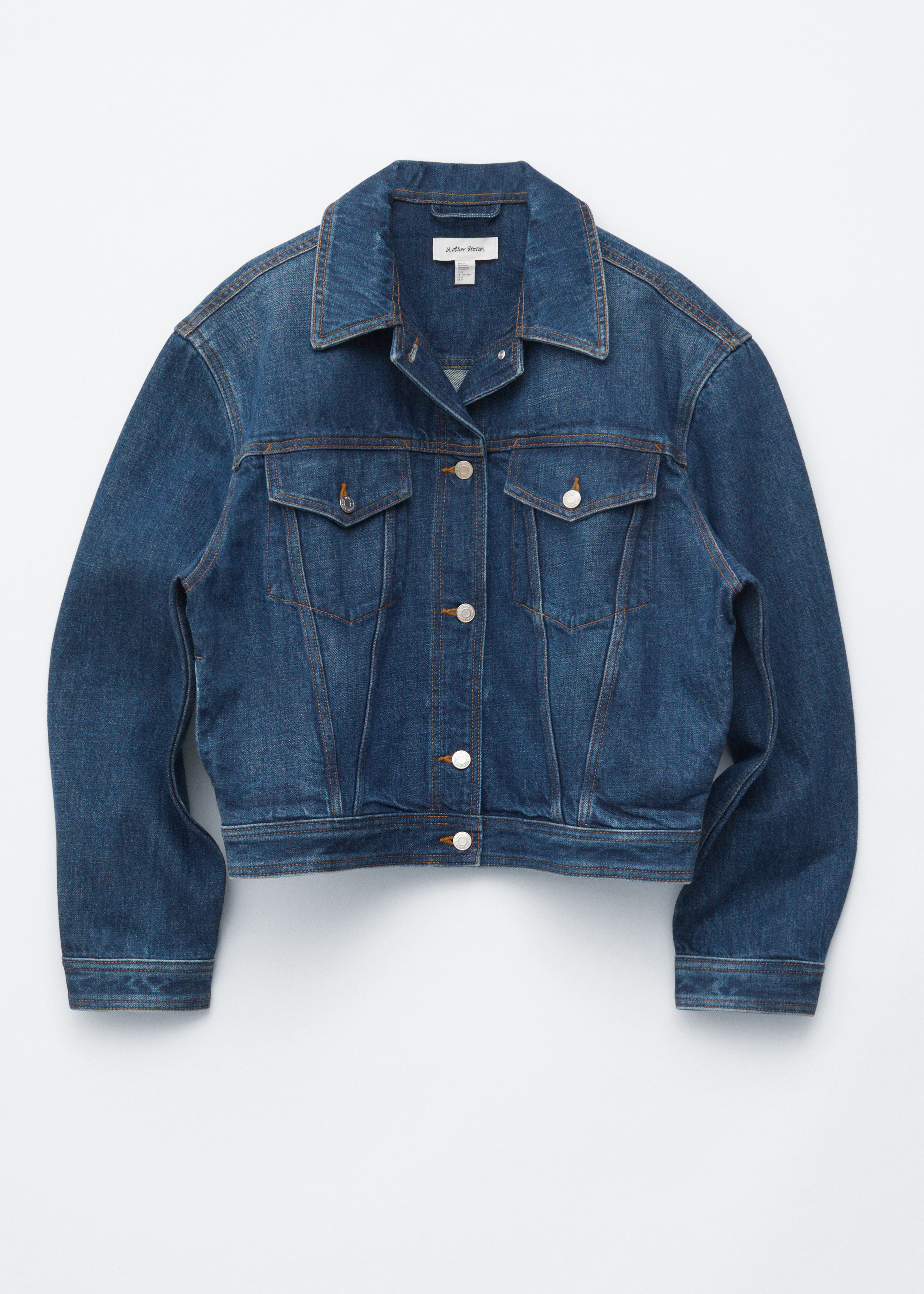 Cropped Denim Jacket - Mid Blue