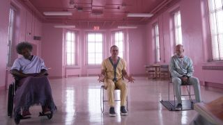 Samuel L. Jackson, James McAvoy and Bruce Willis in Glass