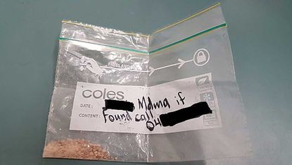 Open and shut case after man writes name on bag of drugs