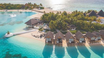 Aerial shot of OZEN LIFE MAADHOO hotel resort