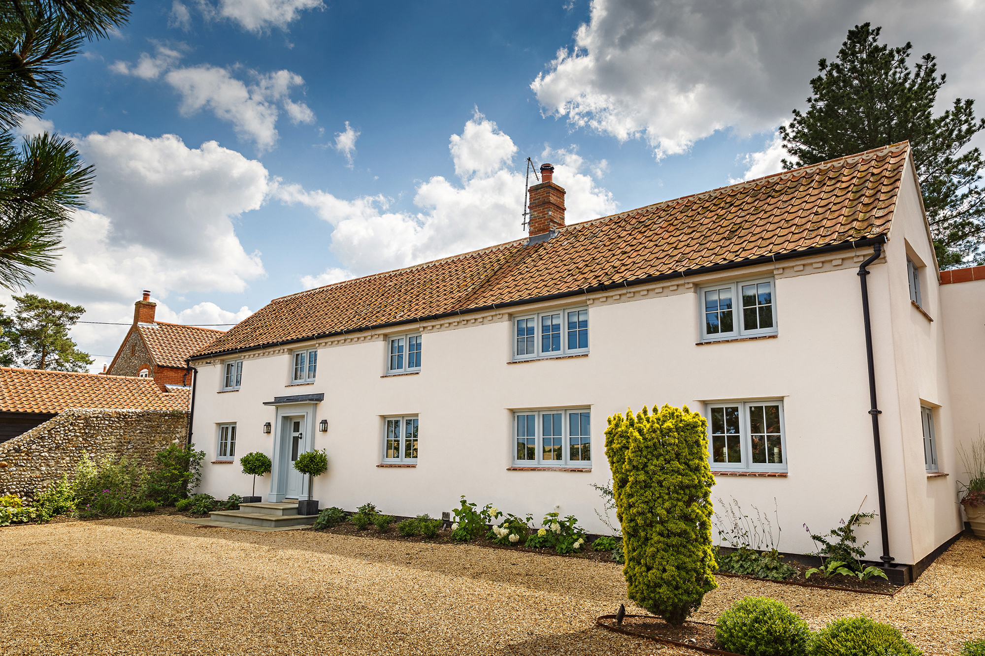 a traditional rendered house