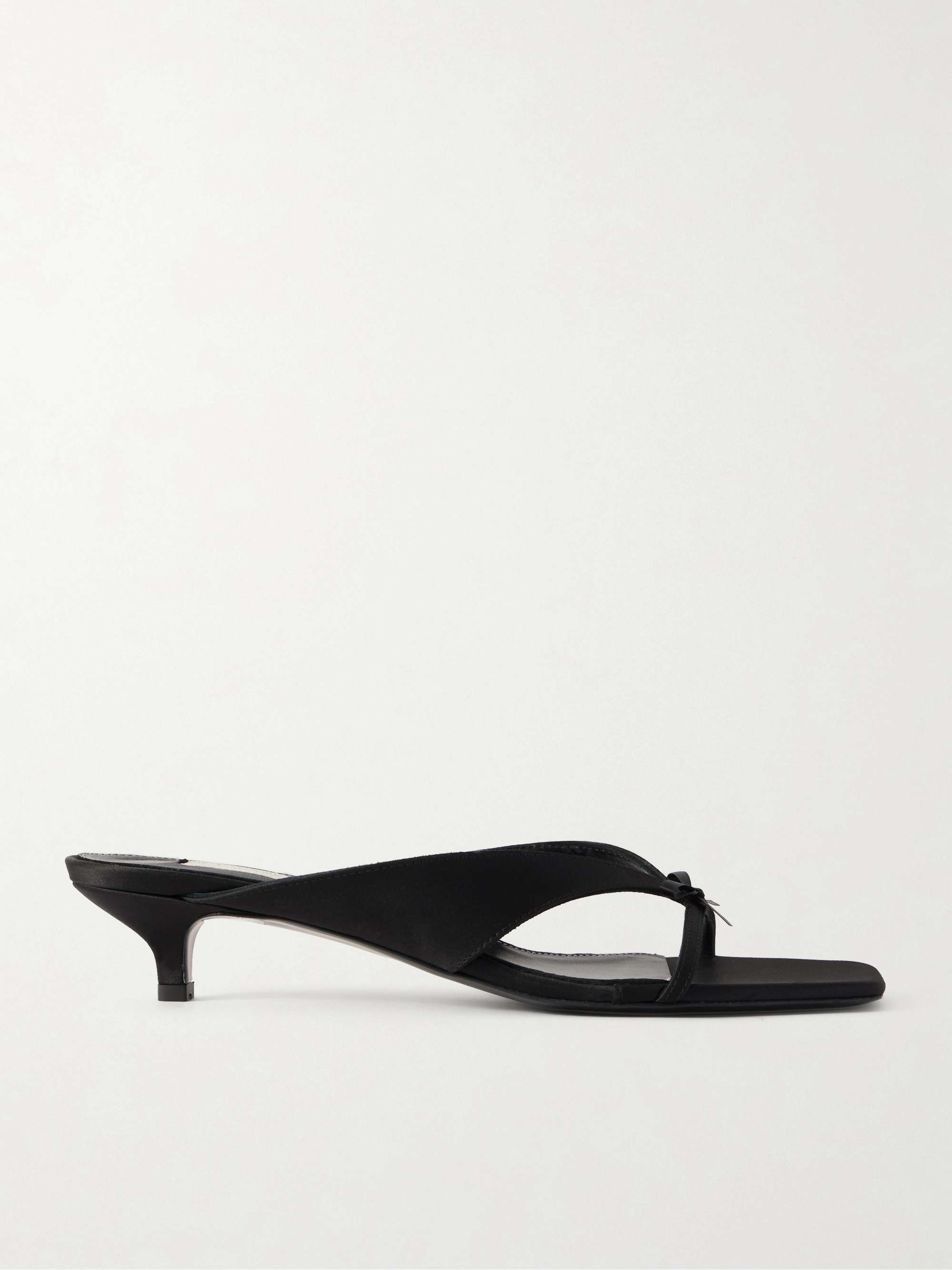 Bow-Detailed Satin Sandals