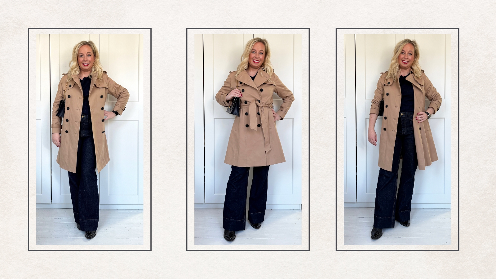 Antonia Kraskowski wearing a short length trench coat