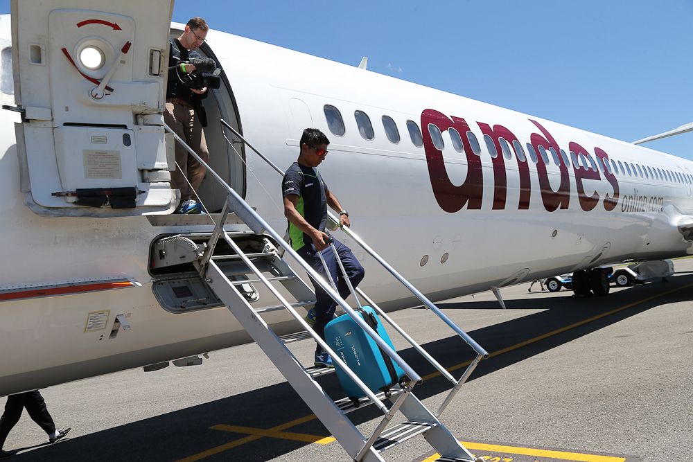 Nairo Quintana (Movistar) arrives in San Luis on Friday.