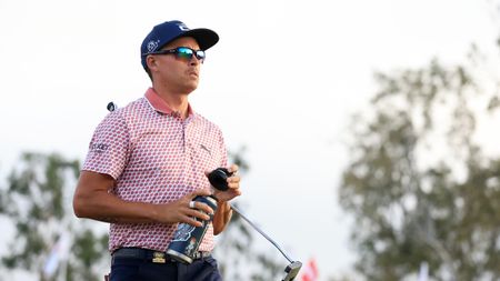 Rickie Fowler looks on during the US Open third round