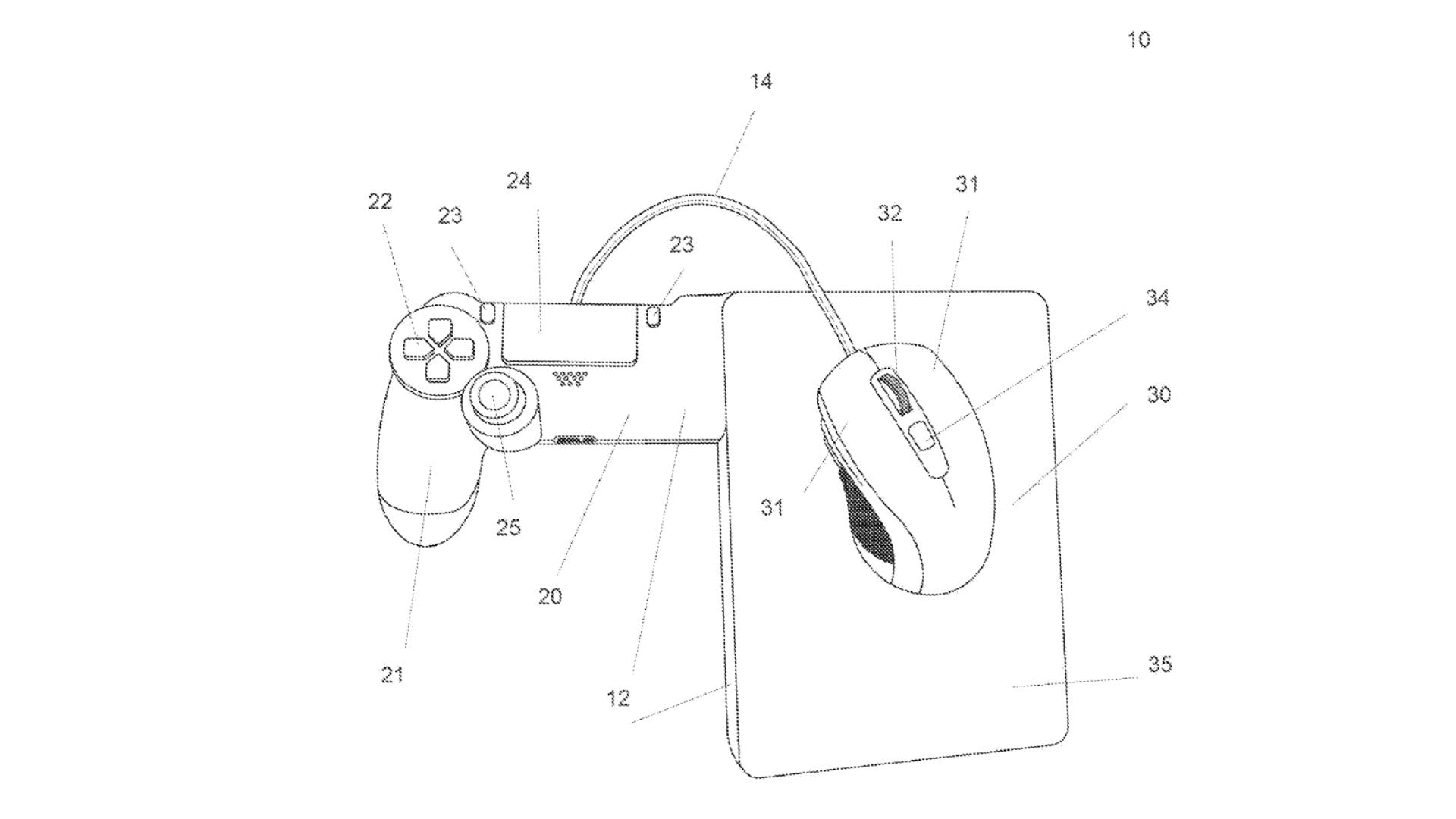 A nightmarish amalgamation of controller and mouse as described by US Patent Application Publication No. 2025/0229172 A1.