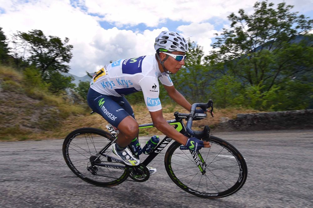 Nairo Quintana in action during stage 19