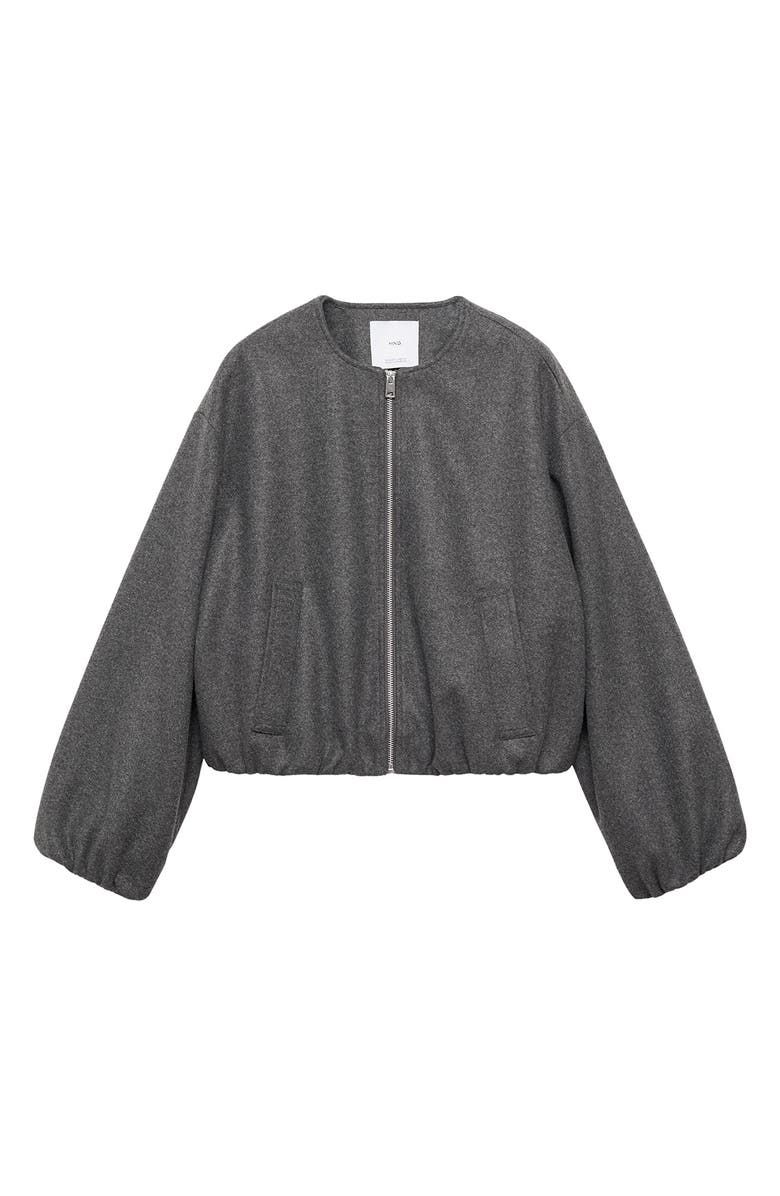 Gathered Waist Bomber Jacket