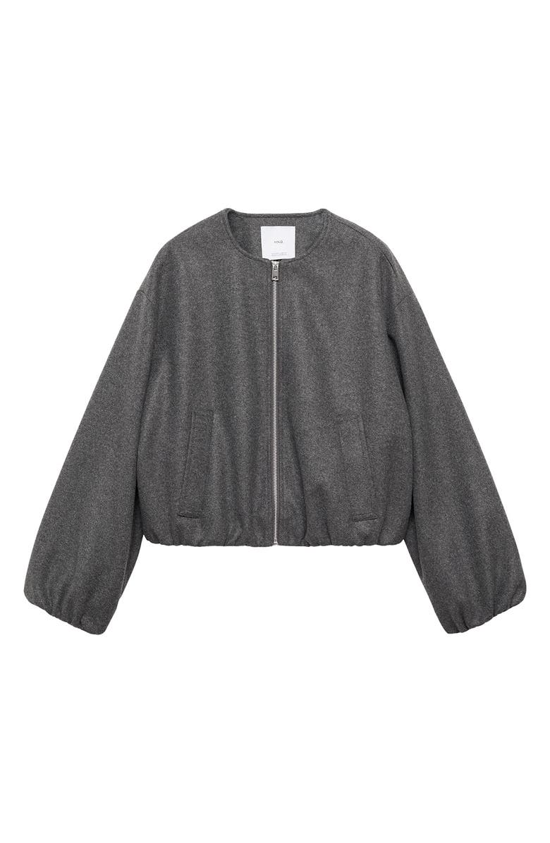 Gathered Waist Bomber Jacket
