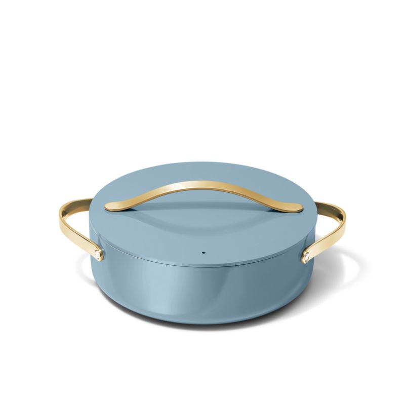 Caraway &amp;reg; Cookware Plus Blue Lagoon Ceramic Non-Stick Rondeau With Gold Hardware