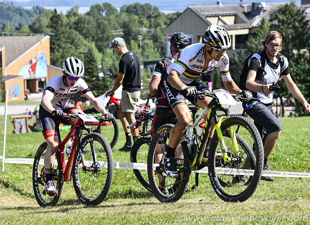 Nino Schurter (Sui) Scott-SRAM MTB Racing and Anton Cooper (NZl) Trek Factory Racing XC were the early leaders