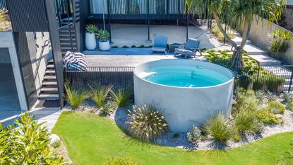 plunge pool with modern deck