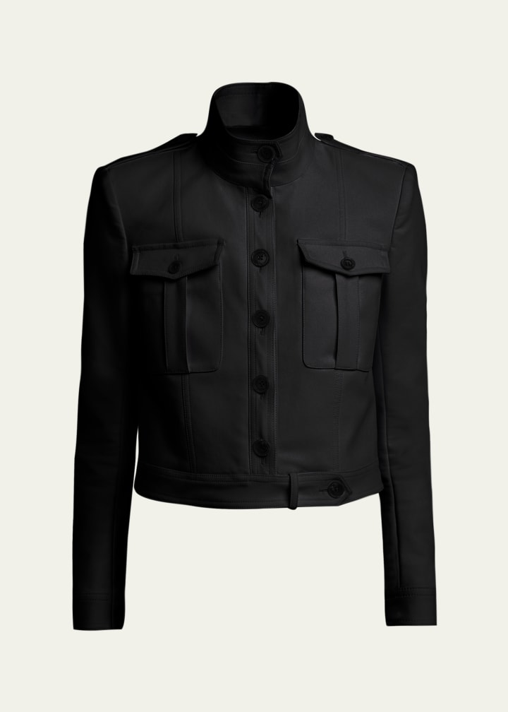 Shrunken Military Cotton Jacket