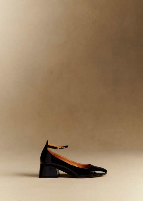 Mélanie Mary Janes - Patent Black - Patent Cowide Leather - Sézane