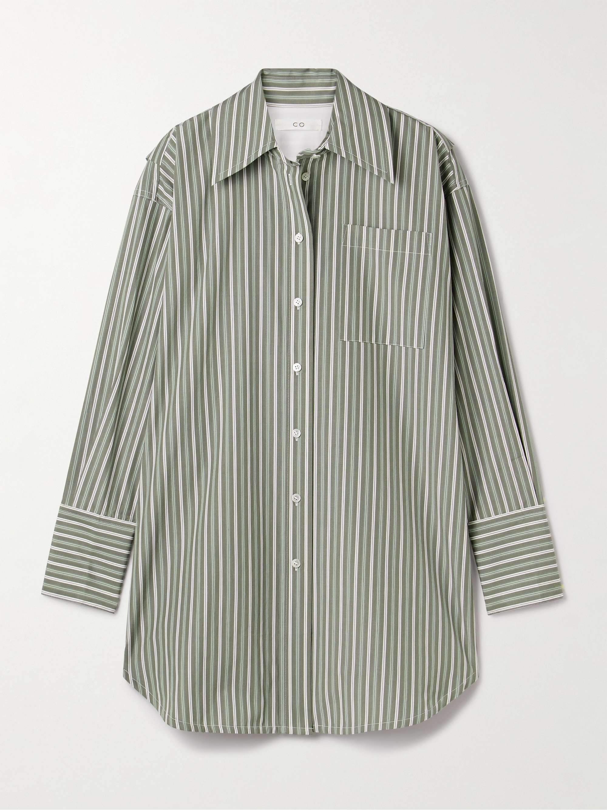 Oversized Striped Cotton-Poplin Shirt