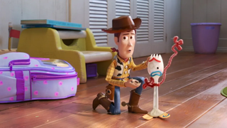 Woody and Forky in Pixar's Toy Story 4