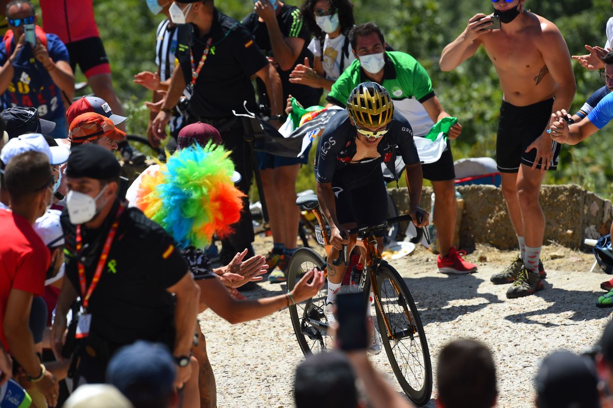 Vuelta Espana 2021 76th Edition 14th stage Don Benito Pico Villuercas 1657 km 28082021 Puetro Berzonaca Richard Carapaz ECU Ineos Grenadiers photo Dario BelingheriBettiniPhoto2021