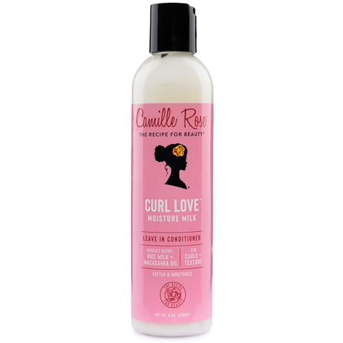 Camille Rose Leave-In Conditioner, Curl Love Moisture Milk &amp;ndash; Curly Hair Moisture, Detangler, Frizz Control, 8 Fl Oz