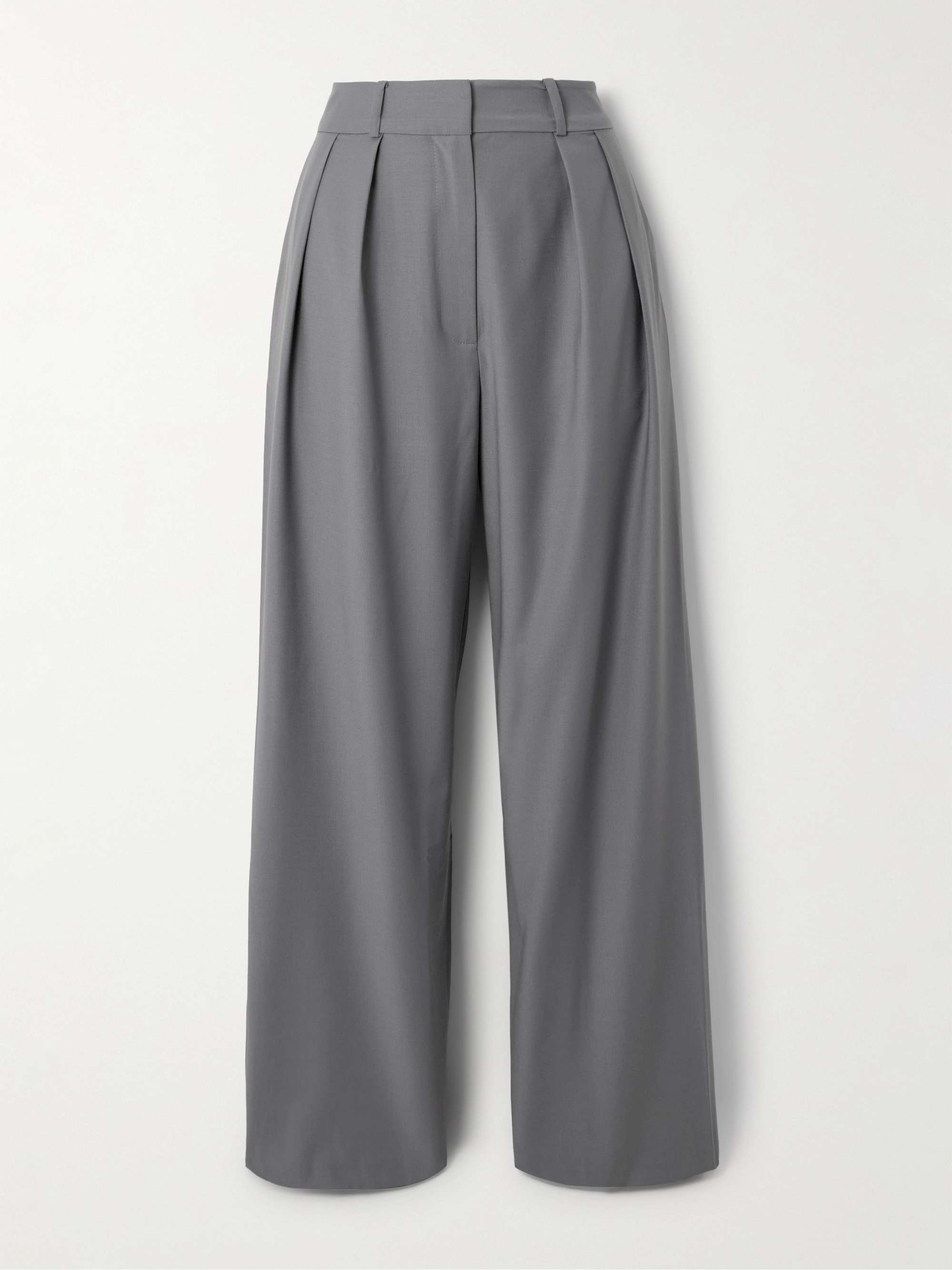 Ripley Pleated Grain De Poudre Wide Pants