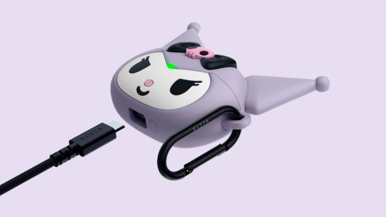 Image of the Razer Hammerhead V3 X HyperSpeed &ndash; Kuromi Edition earbuds.