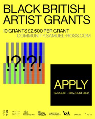 A flyer for The Samuel Ross Black British Artist Grant Programme 2022