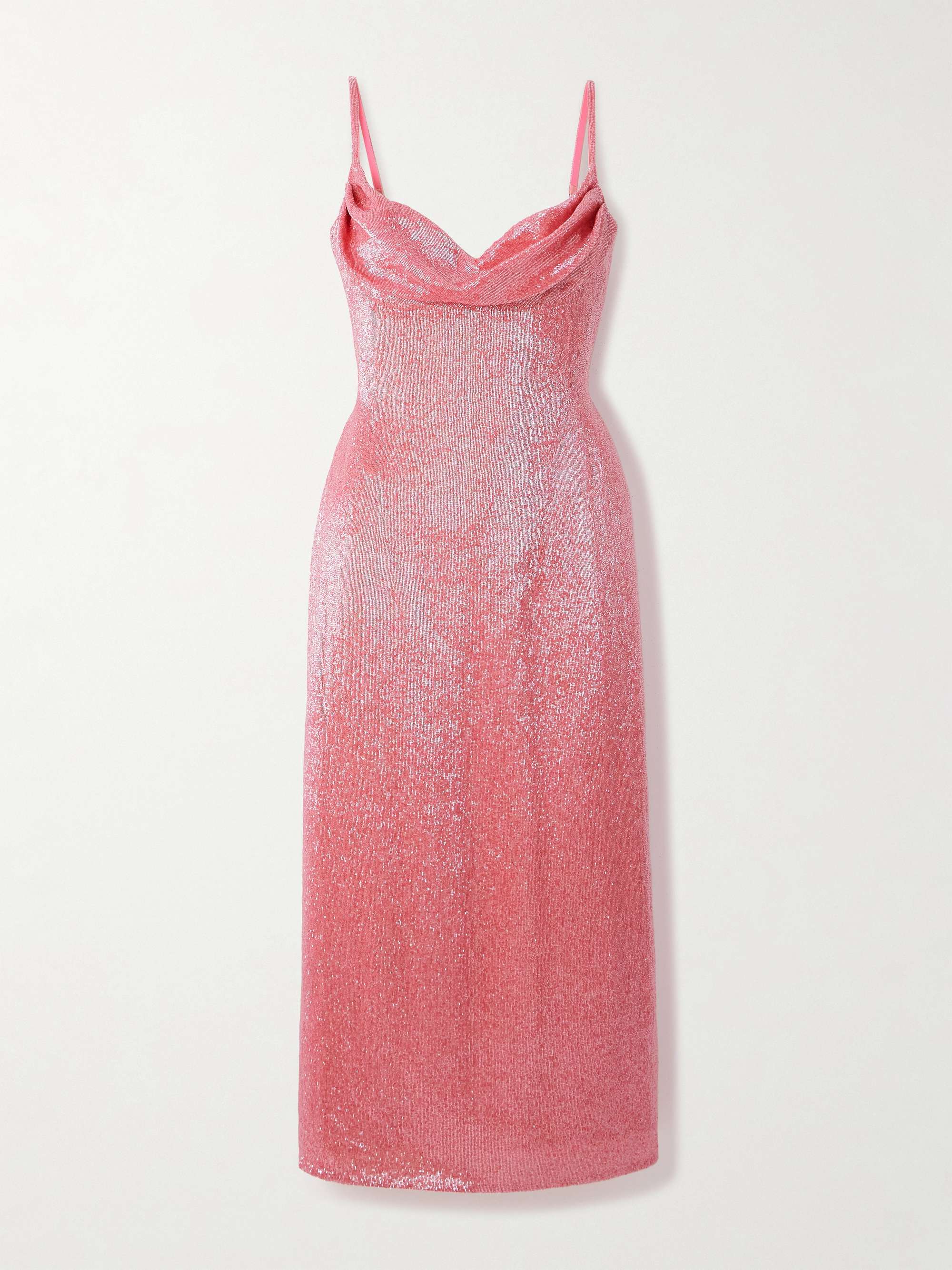 Maggi Draped Beaded Tulle Gown